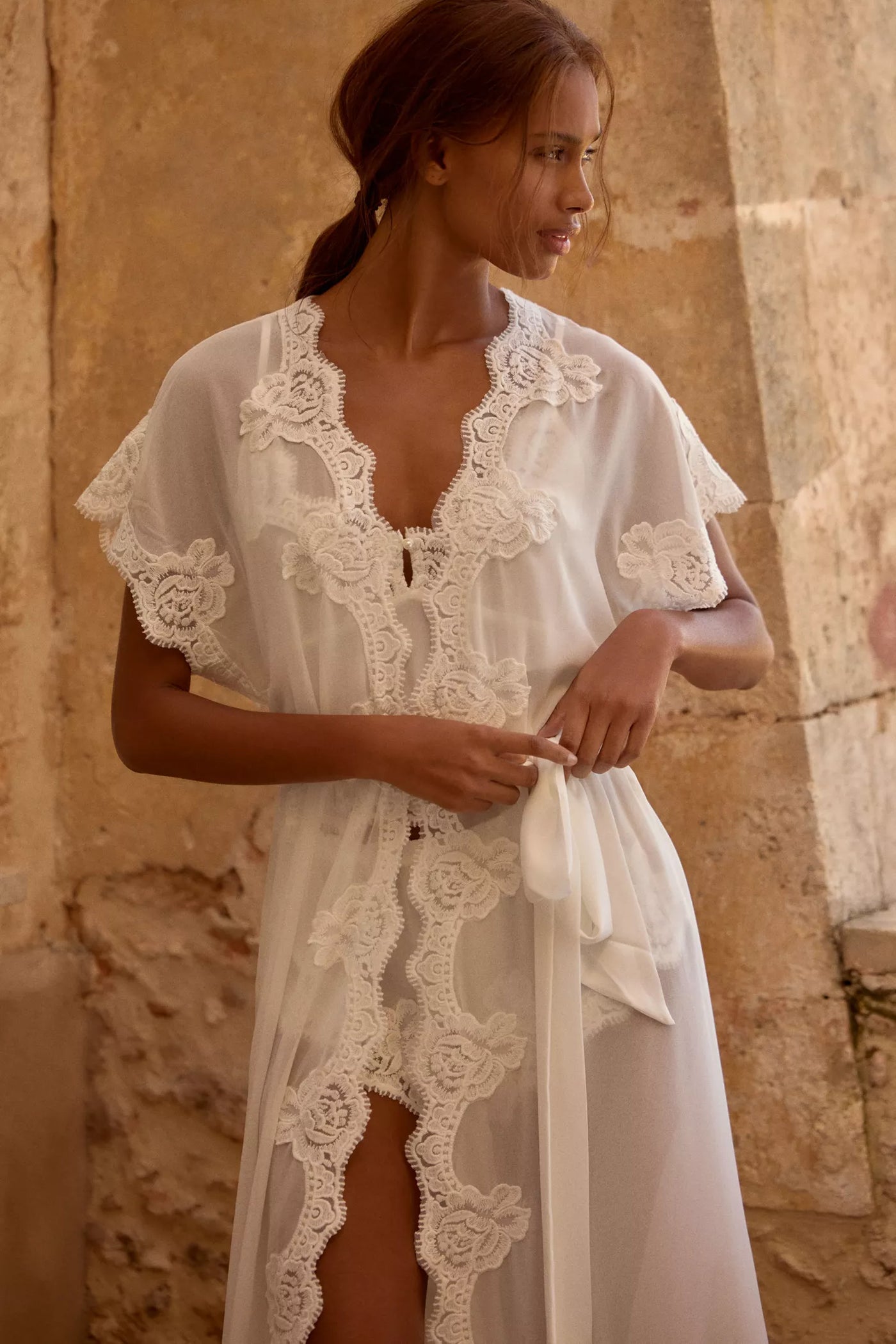 Estelle Chiffon & Lace Robe - Image 4