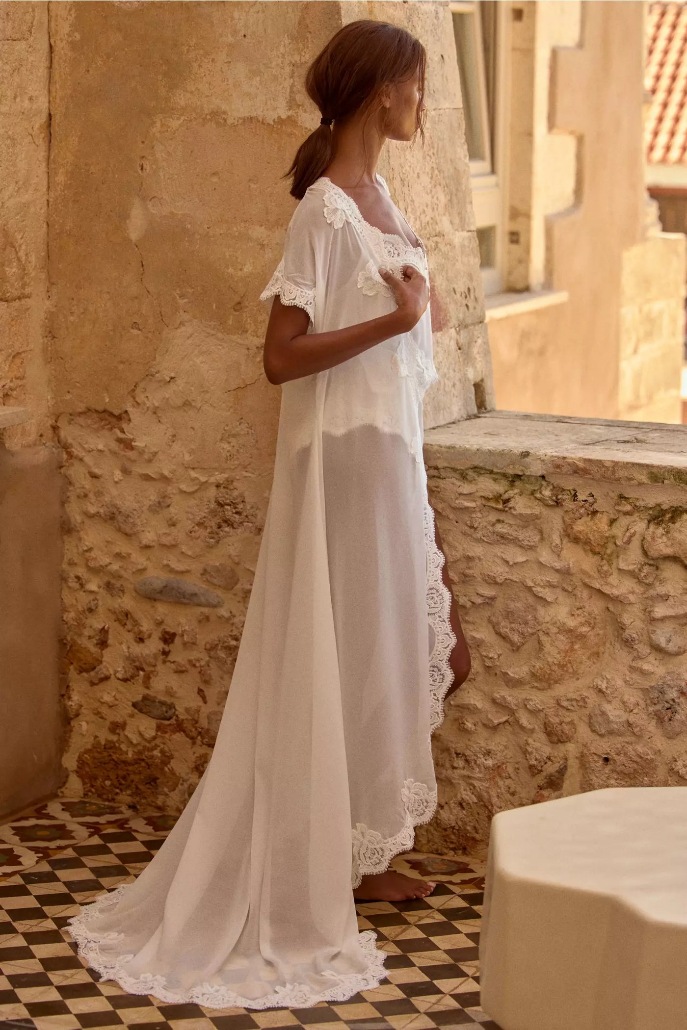 Estelle Chiffon & Lace Robe - Image 3