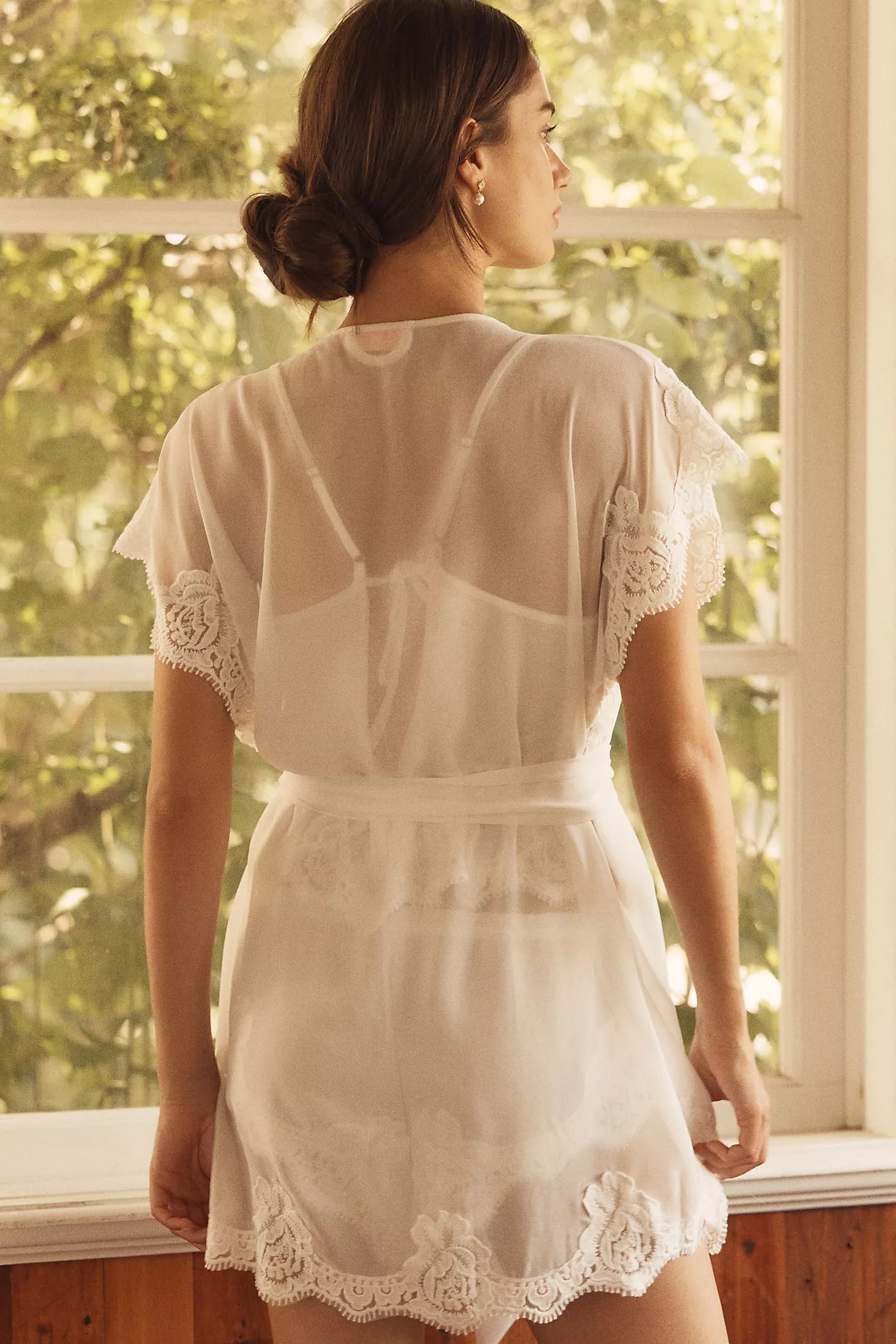Estelle Mini Chiffon & Lace Robe - Image 5