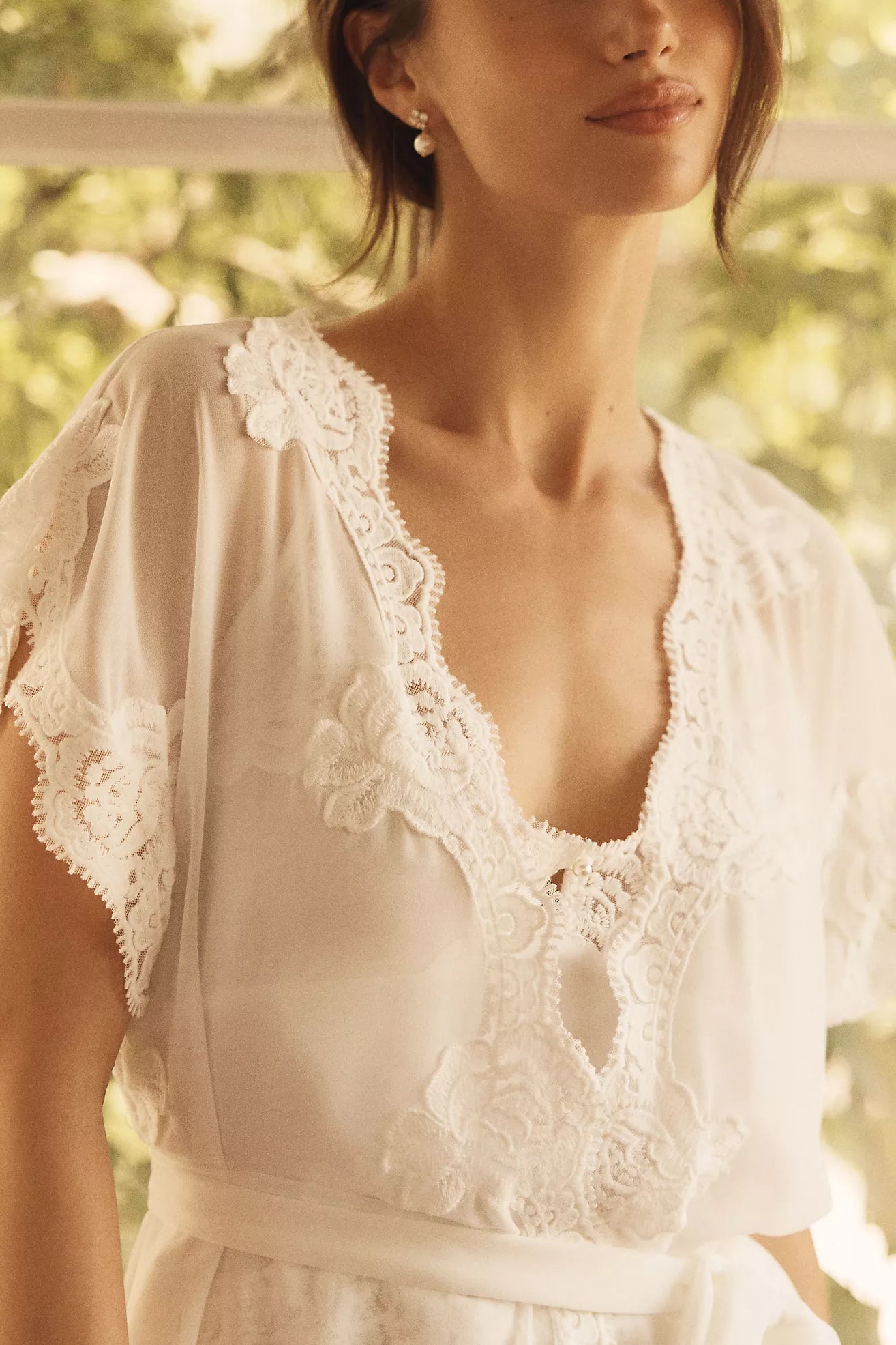 Estelle Mini Chiffon & Lace Robe - Image 4