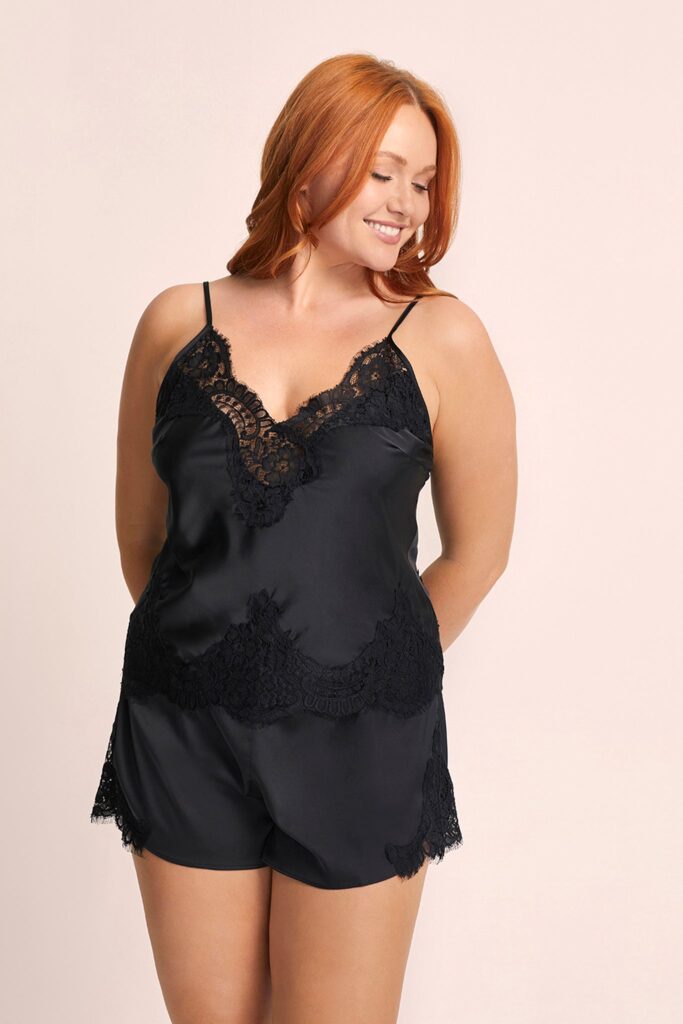 Noelle Lace Cami & Shorts Set — Black