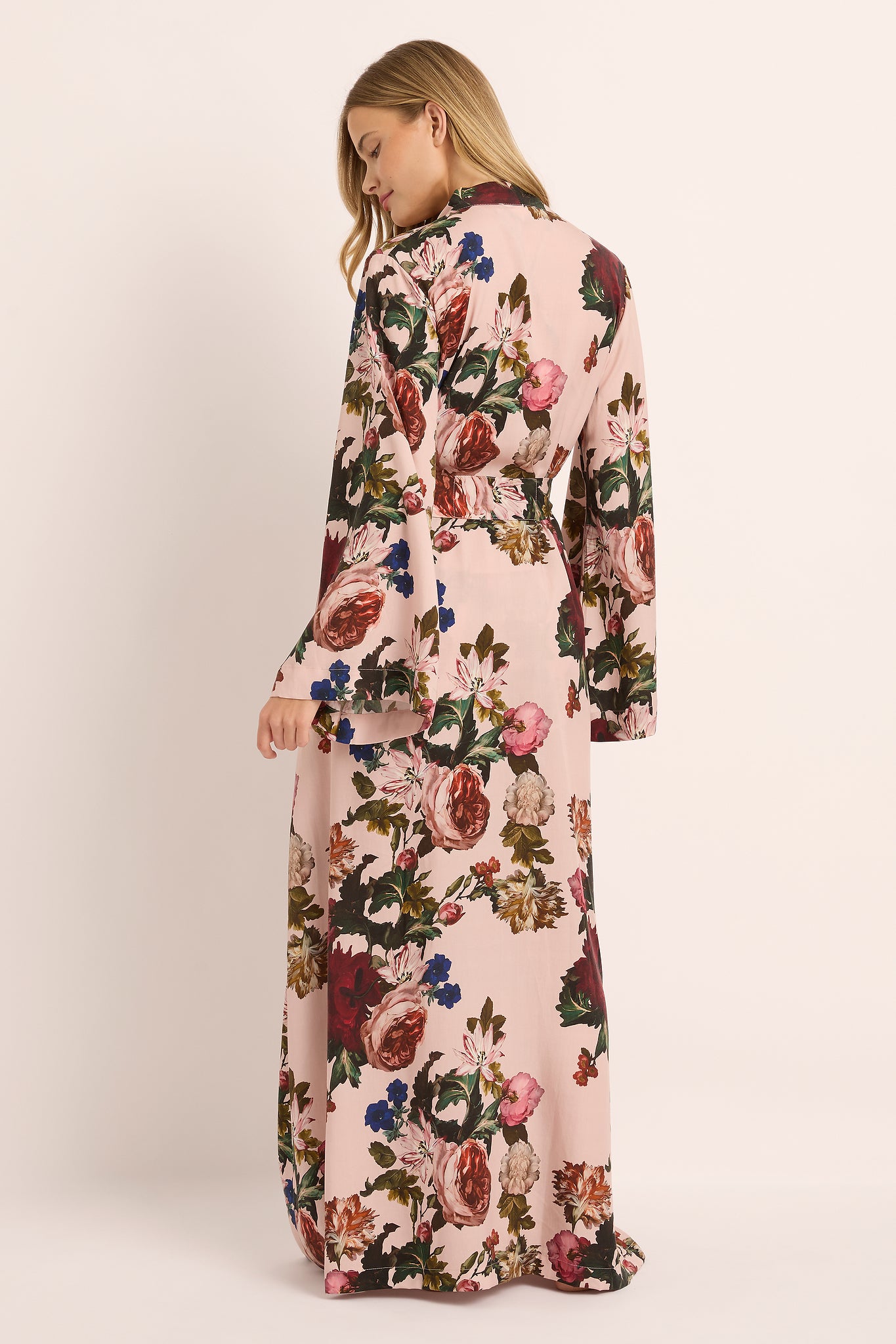 Solene Floral Satin Maxi Robe — Rose Blush Floral - Image 5