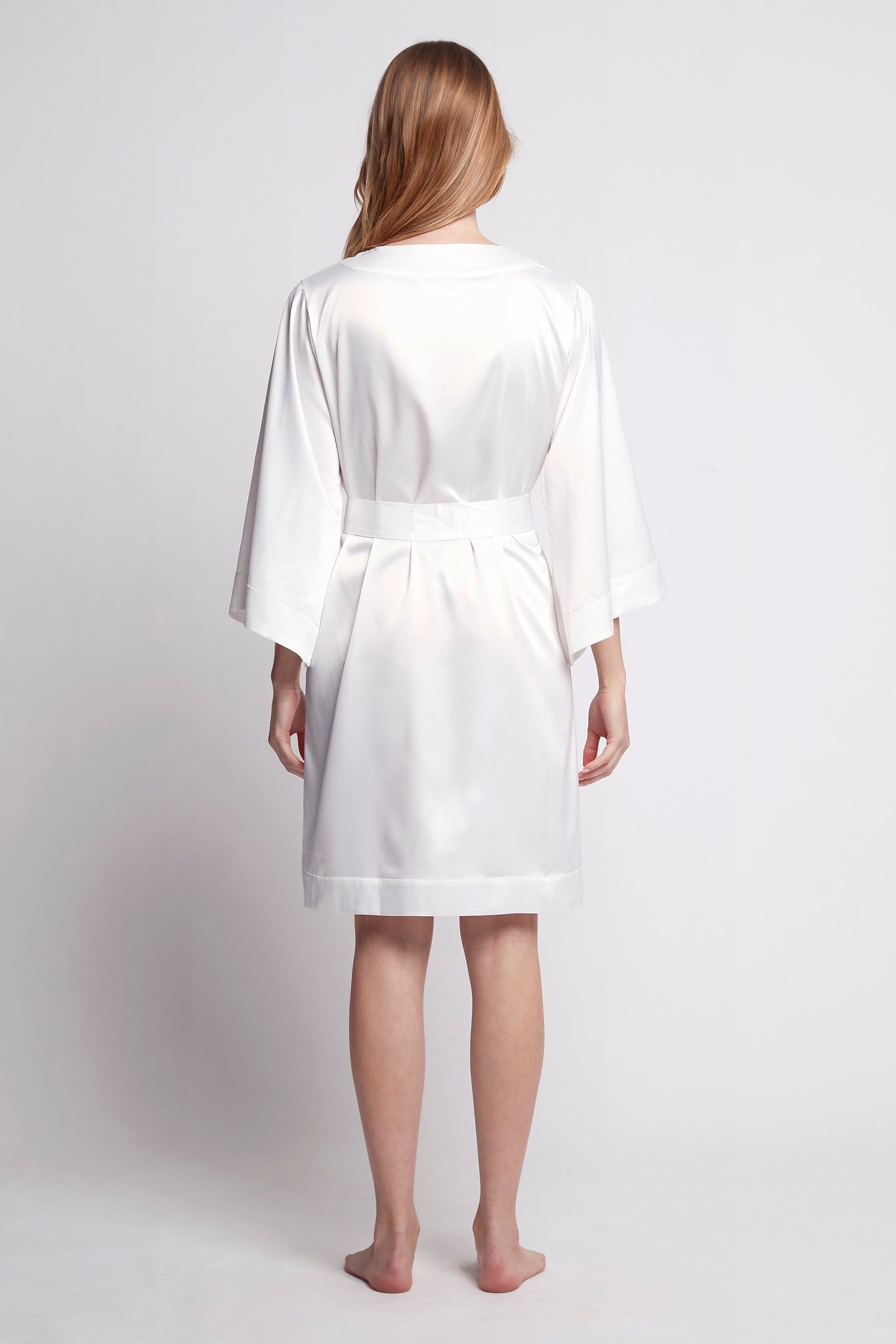Mirelle Short Satin Kimono Robe - Image 4