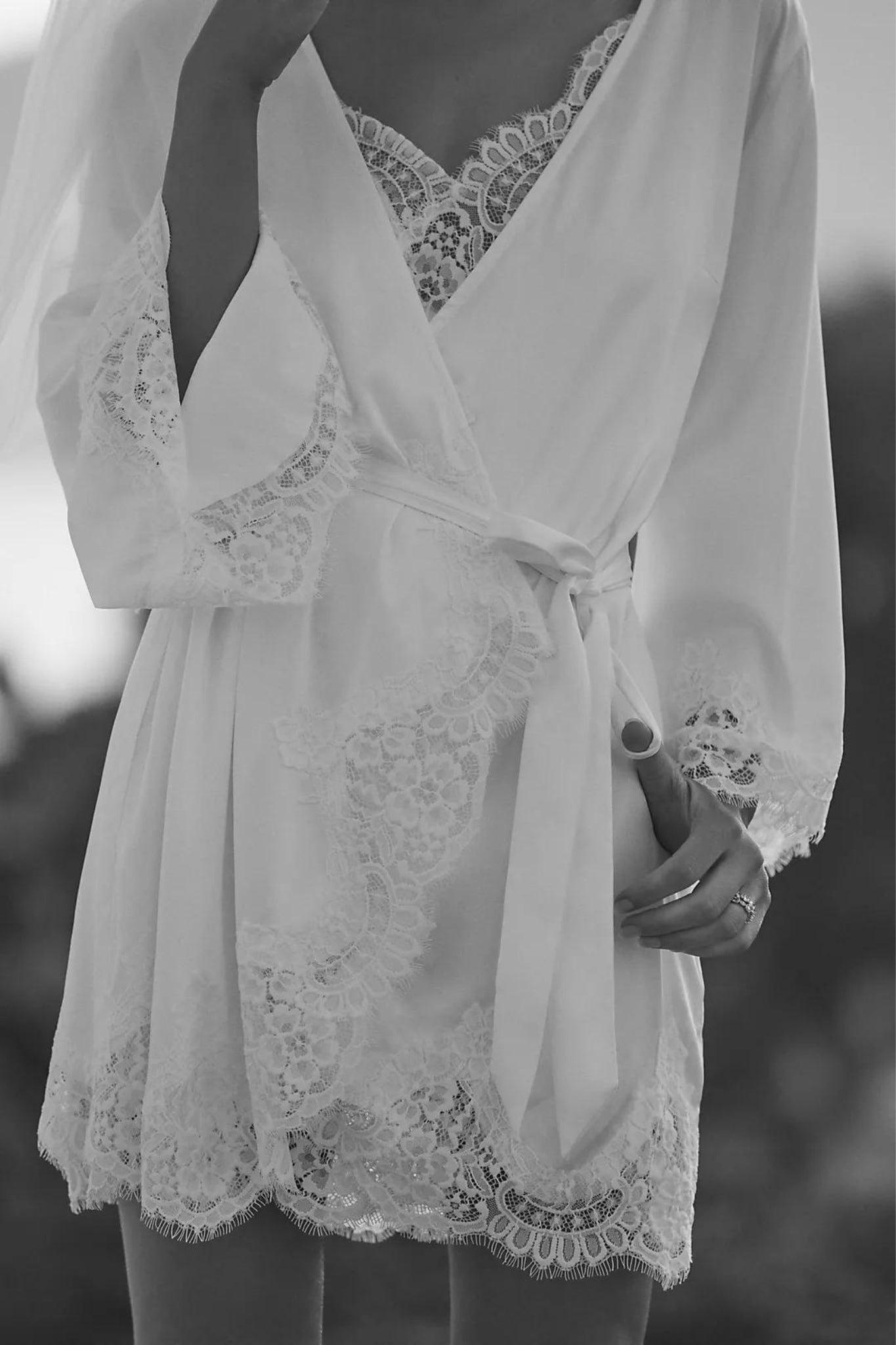 Noelle Satin & Lace Robe - Image 2